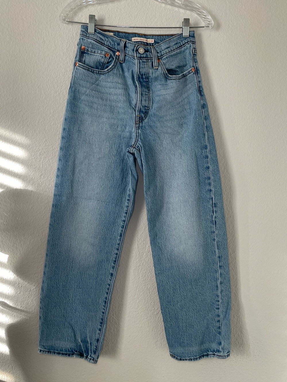 Levi‎ Premium Ribcage Straight Ankle Women's Jeans Size 27 Light Wash High Waist